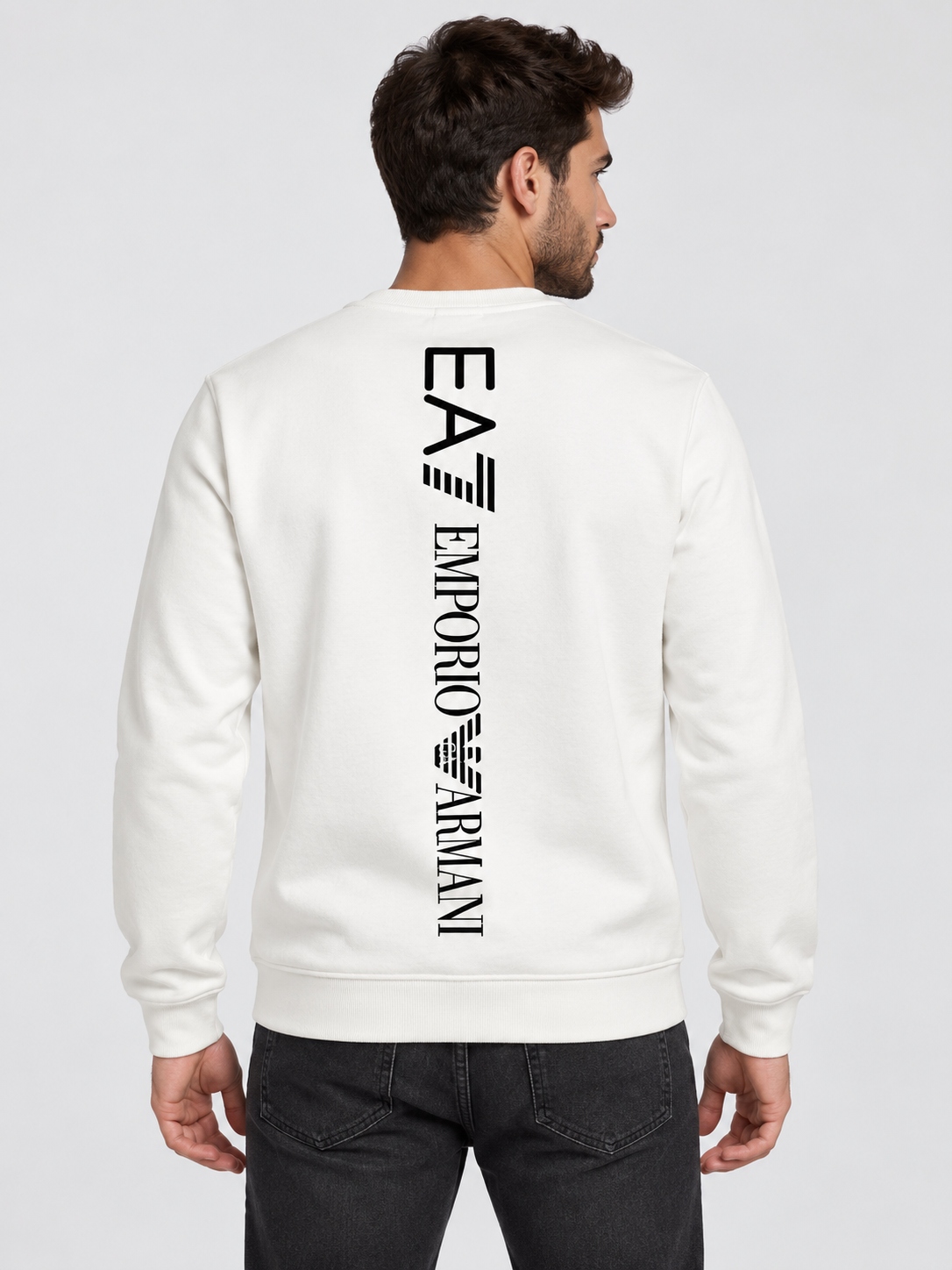 Armani Sweatshirt weiß, Brust/Rücken – Bild 3